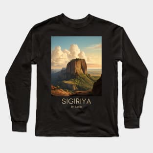 A Vintage Travel Illustration of Sigiriya - Sri Lanka Long Sleeve T-Shirt